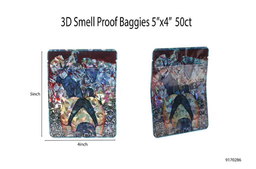 3D Smell-Proof Mylar Bags | 4x5 | 50ct