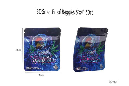 3D Smell-Proof Mylar Bags | 4x5 | 50ct