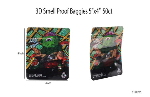 3D Smell-Proof Mylar Bags | 4x5 | 50ct