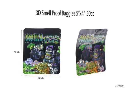 3D Smell-Proof Mylar Bags | 4x5 | 50ct