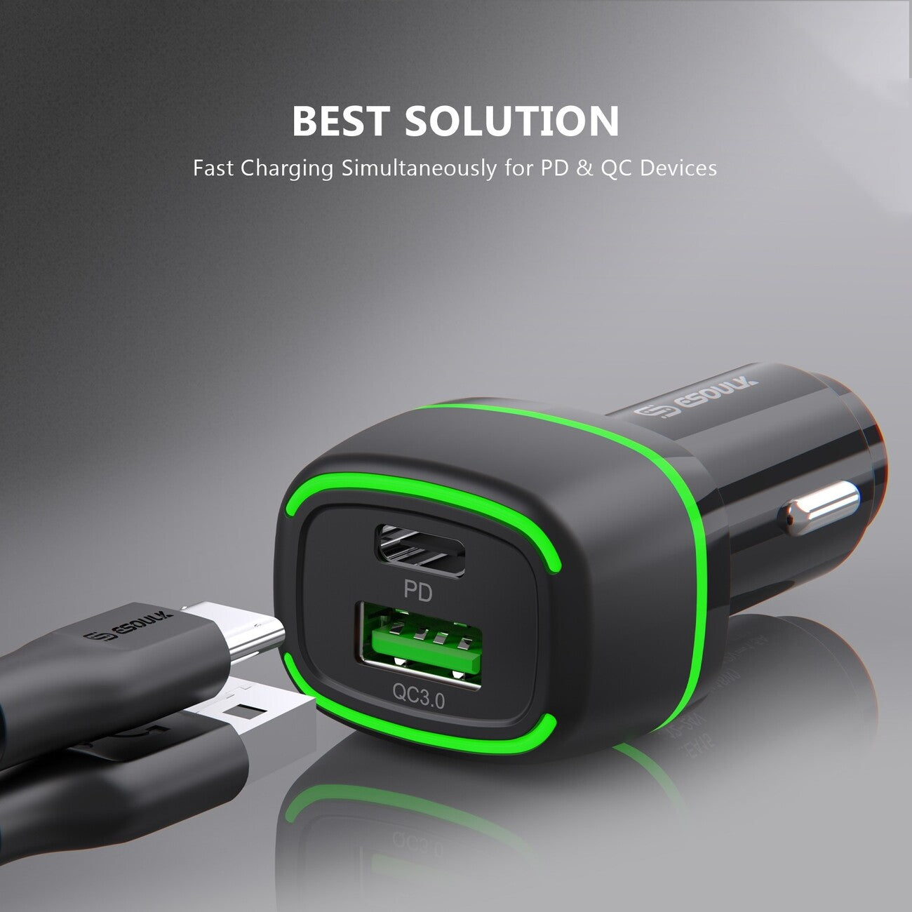 36W Fast Charging Car Charger | Type C & USB | 1ct |