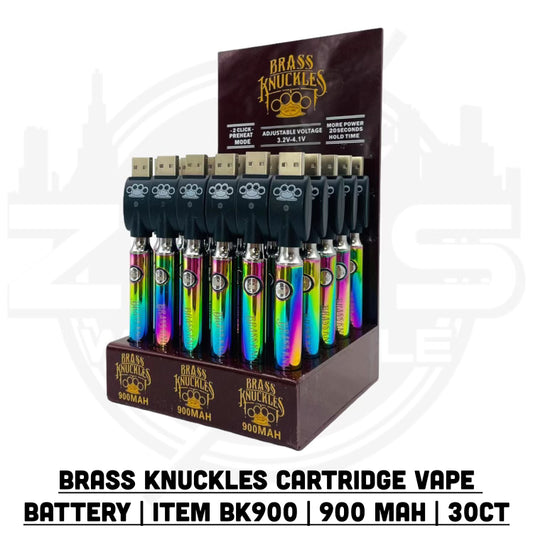 Brass Knuckles Cartridge Vape Battery | Item BK900 | 900 mAh | 30ct