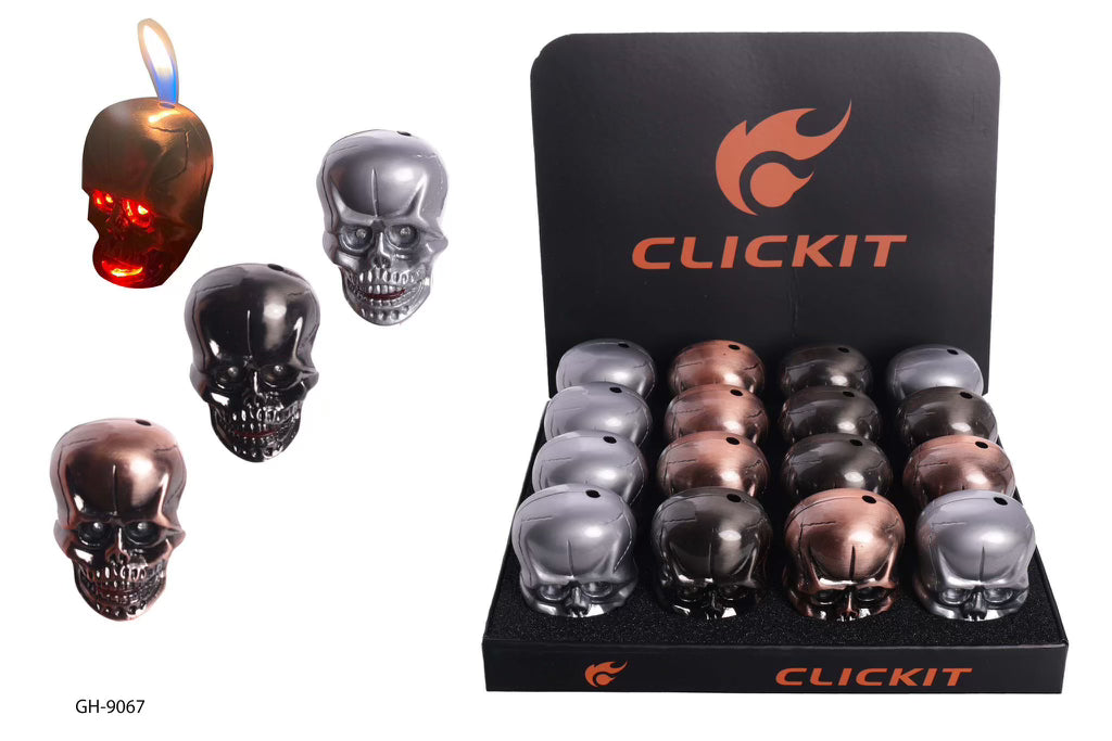 Clickit Lighters | Skull | 16ct | Item GH9067