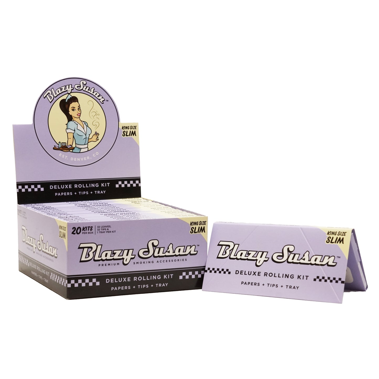 Blazy Susan Purple | Deluxe Rolling Kit | King Size | 20ct