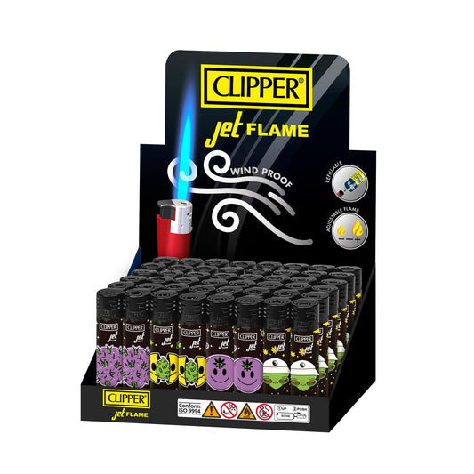 Clipper Jet Flame Lighters - Assorted Designs | 48ct