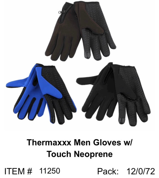 Thermaxxx Men's Neoprene Gloves w/ Touch | 12ct | Item 11250