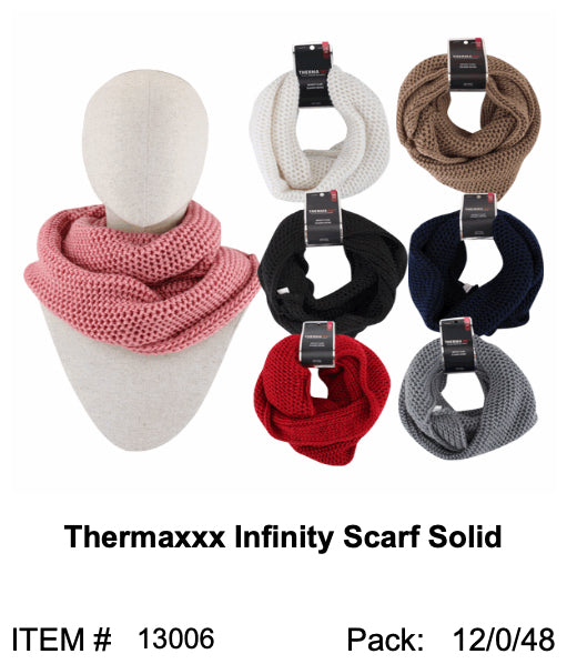 Thermaxxx Infinity Scarf | Solid Assorted Colors | 12ct | Item 13006