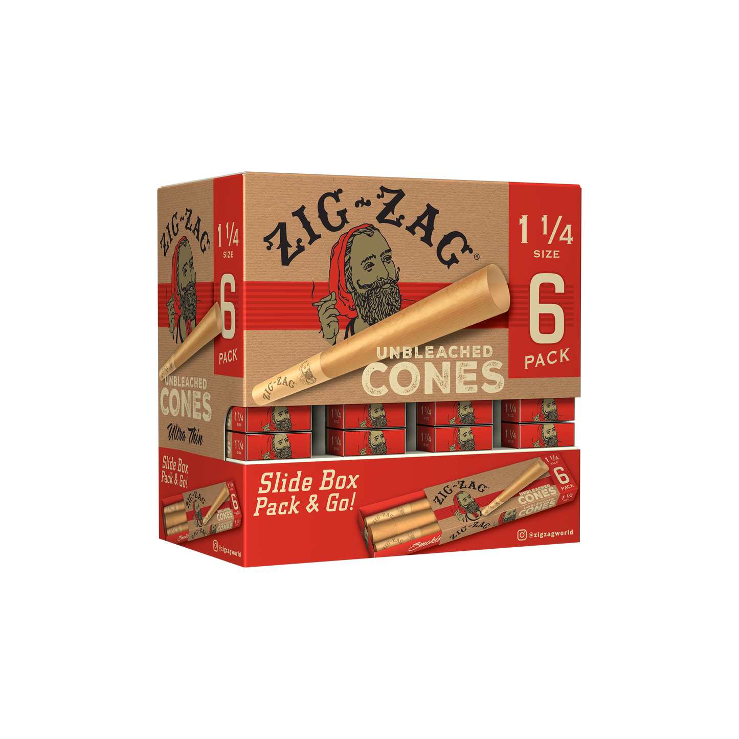 Zig Zag Cones | 1-1/4 Unbleached | 6 Cones | 36ct