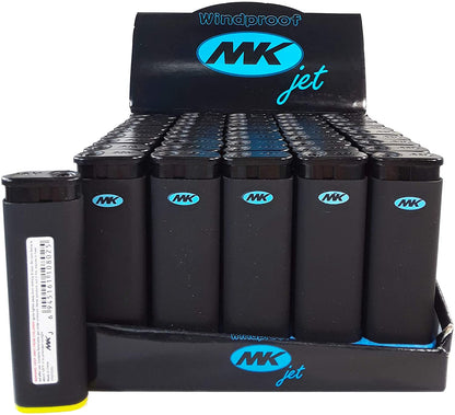 MK Jet Windproof Lighters | 50ct | Black