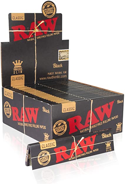 Raw Black King Size Slim | 50 Booklets | 32 Leaves