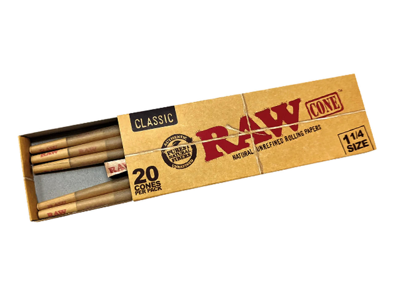 RAW Cones | Classic 1-1/4 | 84mm/24mm 20 Cones | 12ct