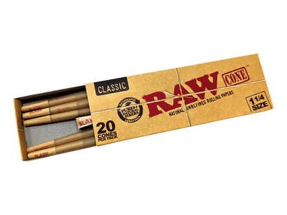 RAW Cones | Classic 1-1/4 | 84mm/24mm 20 Cones | 12ct