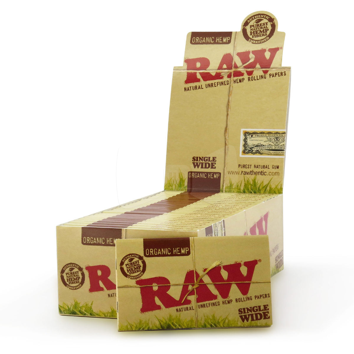 Raw Organic Single Wide | 25 Booklets | 100 Leaves