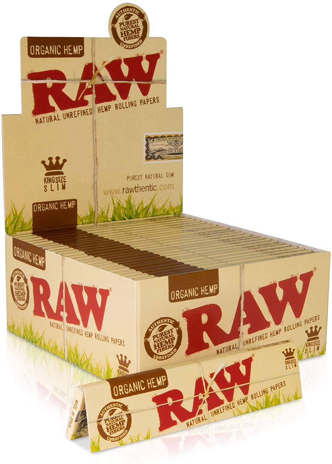 Raw Organic King Size Slim | 50 Booklets | 32 Leaves – Zeus Wholesale