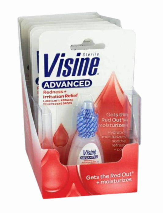 Visine Advanced | Redness & Irritation Relief | 0.28oz | 6ct