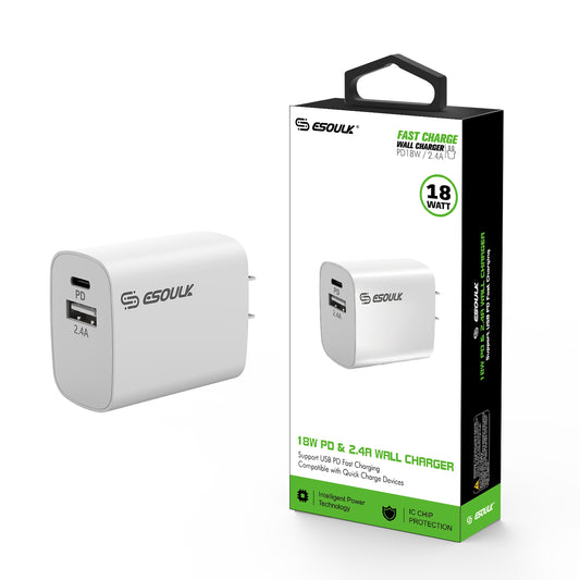 Fast Charging Wall Charger | Type C & USB | 1ct |