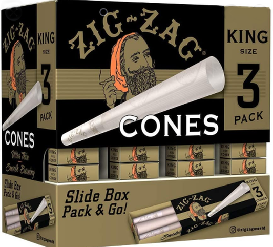 Zig Zag Cones | King Size | 3 Cones | 36ct