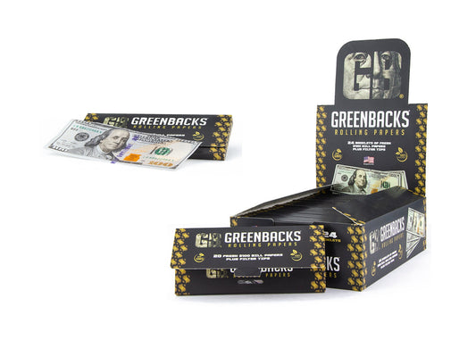 Greenbacks Rolling Paper | 24 Booklets | 20 Leaves