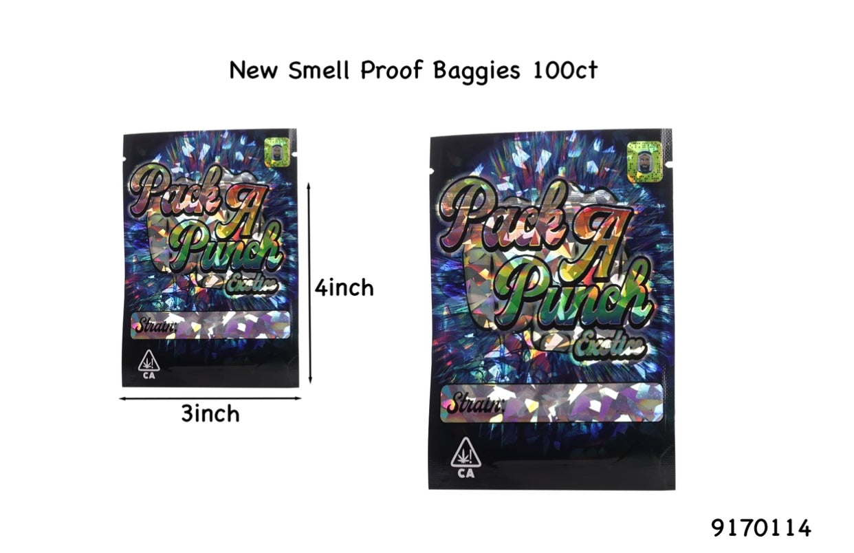 Smell-Proof Mylar Bags | 9170108 | 4x3 | 100ct