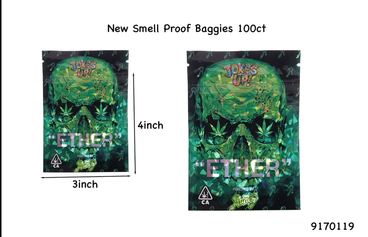 Smell-Proof Mylar Bags | 9170108 | 4x3 | 100ct