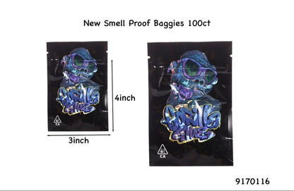 Smell-Proof Mylar Bags | 9170108 | 4x3 | 100ct