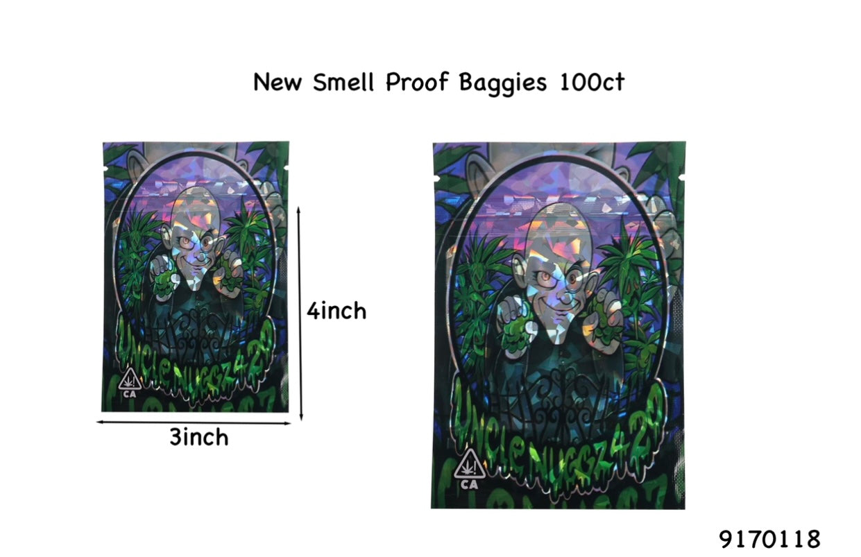 Smell-Proof Mylar Bags | 9170108 | 4x3 | 100ct